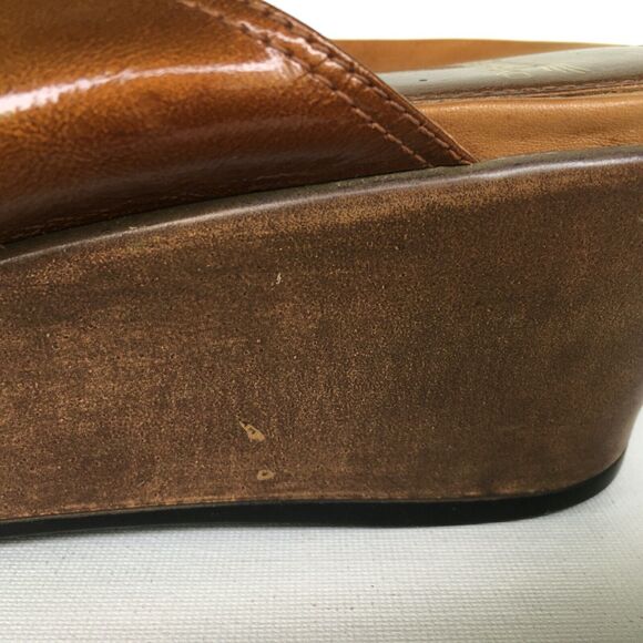 Dansko Sandals Size 41 10.5-11 US Ava Wedge Slide Elastic Cross-Strap Brown/Tan - Picture 3 of 11